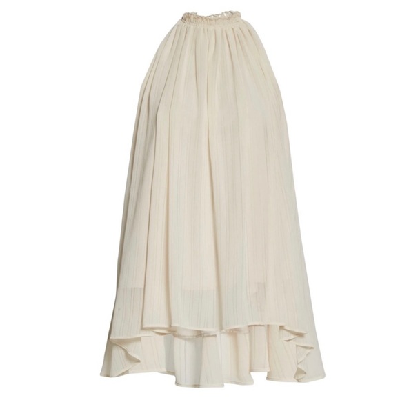 ADEAM BEIGE STRIPED CHIFFON HALTER TOP - Picture 10 of 11